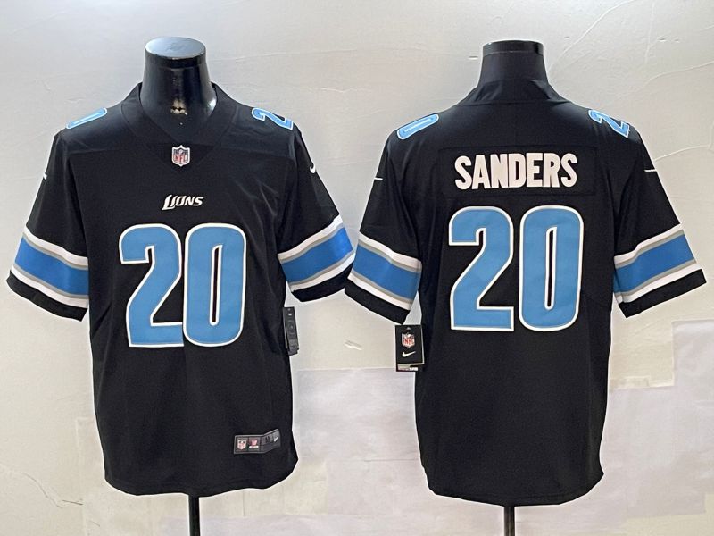Men Detroit Lions #20 Sanders Black Second generation 2024 Nike Limited NFL Jersey style 1->detroit lions->NFL Jersey
